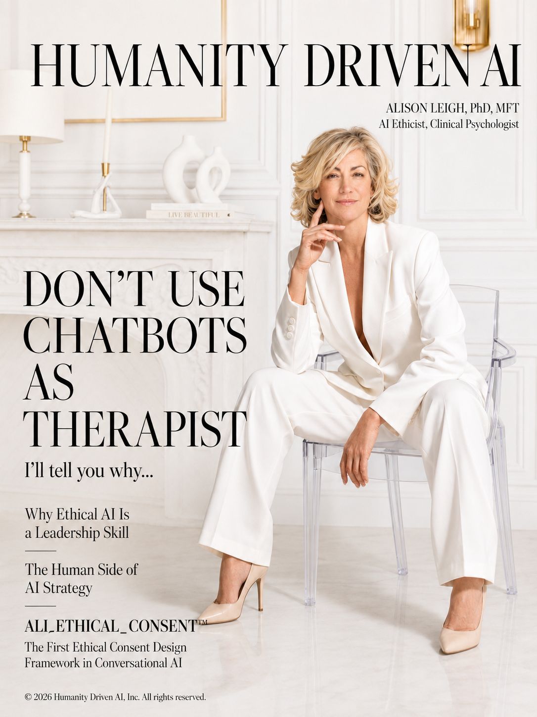 Alison Leigh of Humanity Driven AI — Don’t Use Chatbots as Therapist